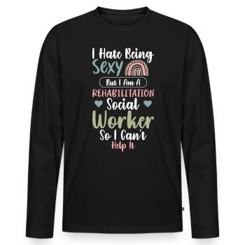 Rehabilitation Social Worker Occupation Job Rehab - Men's Premium Organic Long Sleeve Shirt - black - Front - Nico (187cm)