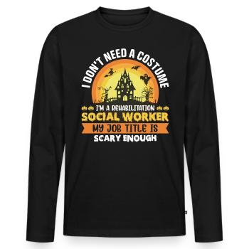 Rehabilitation Social Worker Occupation Job Rehab - Men's Premium Organic Long Sleeve Shirt - black - Front - Nico (187cm)
