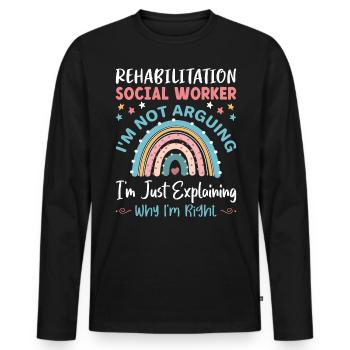 Réadaptation Travailleur social Profession Emploi Réadaptation - T-shirt manches longues Premium bio Homme - noir - Devant - Nico (187cm)