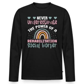 Le pouvoir d’un emploi de travailleur social en réadaptation - T-shirt manches longues Premium bio Homme - noir - Devant - Nico (187cm)