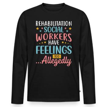 Les travailleurs sociaux en réadaptation ont aussi des sentiments - T-shirt manches longues Premium bio Homme - noir - Devant - Nico (187cm)