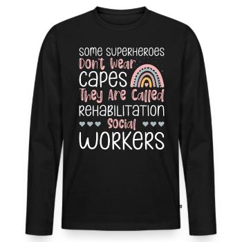 Rehabilitation Social Worker Occupation Job Rehab - Men's Premium Organic Long Sleeve Shirt - black - Front - Nico (187cm)