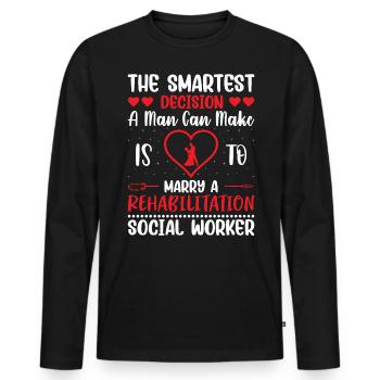 Réadaptation Travailleur social Profession Emploi Réadaptation - T-shirt manches longues Premium bio Homme - noir - Devant - Nico (187cm)