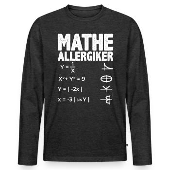 Math allergy sufferer Math design - Men's Premium Organic Long Sleeve Shirt - heather anthracite - Front - Nico (187cm)