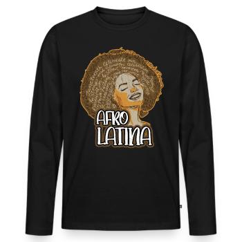 Afro Latina Pride Amérique latine Latina Power - T-shirt manches longues Premium bio Homme - noir - Devant - Nico (187cm)