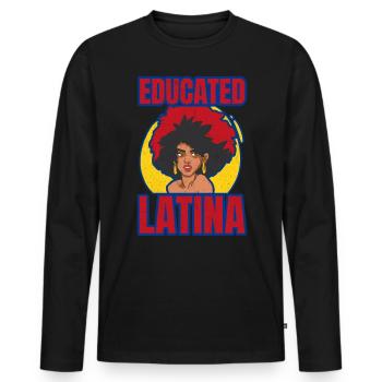 Latina Pride éduquée Amérique latine Latina Power - T-shirt manches longues Premium bio Homme - noir - Devant - Nico (187cm)