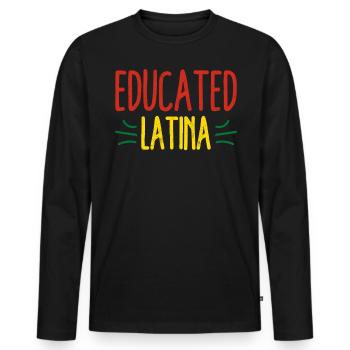 Latina Pride éduquée Amérique latine Latina Power - T-shirt manches longues Premium bio Homme - noir - Devant - Nico (187cm)
