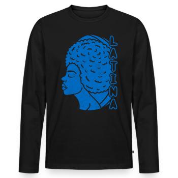 Afro Latina Pride Amérique latine Latina Power - T-shirt manches longues Premium bio Homme - noir - Devant - Nico (187cm)