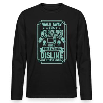 Funny Programmer Web Developer Funny - Männer Premium Bio Langarmshirt - Schwarz - Vorne - Nico (187cm)