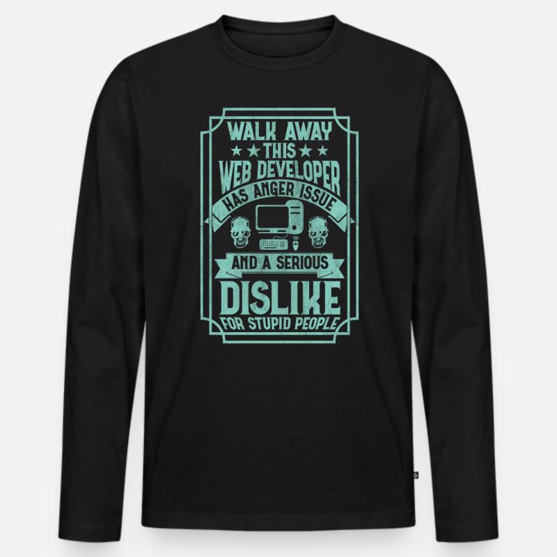 Funny Programmer Web Developer Funny - Männer Premium Bio Langarmshirt - Schwarz