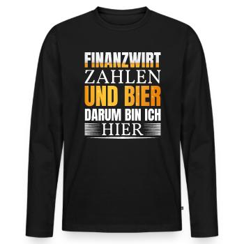 Finanzbeamter Finanzmanager Geld Job Arbeit - Männer Premium Bio Langarmshirt - Schwarz - Vorne - Nico (187cm)