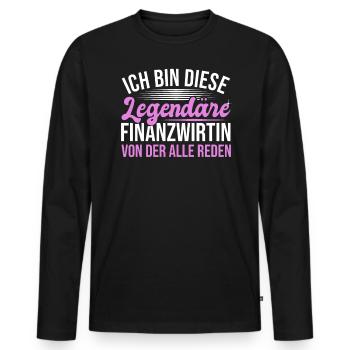 Finanzbeamter Finanzmanager Geld Job Arbeit - Männer Premium Bio Langarmshirt - Schwarz - Vorne - Nico (187cm)