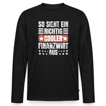 Finanzbeamter Finanzmanager Geld Job Arbeit - Männer Premium Bio Langarmshirt - Schwarz - Vorne - Nico (187cm)