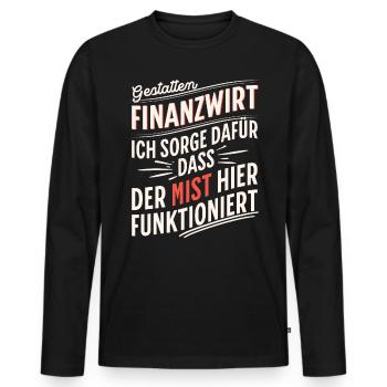 Finanzbeamter Finanzmanager Geld Job Arbeit - Männer Premium Bio Langarmshirt - Schwarz - Vorne - Nico (187cm)