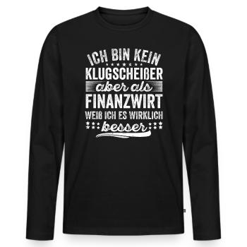 Finanzbeamter Finanzmanager Geld Job Arbeit - Männer Premium Bio Langarmshirt - Schwarz - Vorne - Nico (187cm)