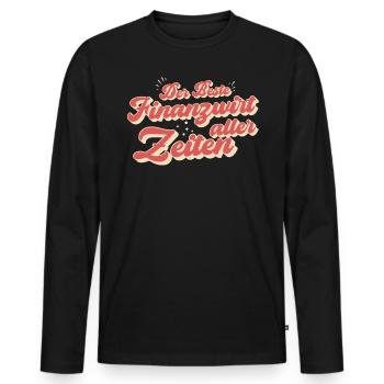 Finanzbeamter Finanzmanager Geld Job Arbeit - Männer Premium Bio Langarmshirt - Schwarz - Vorne - Nico (187cm)