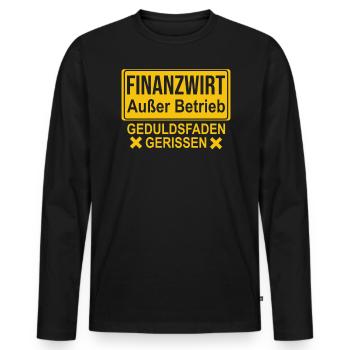 Finanzbeamter Finanzmanager Geld Job Arbeit - Männer Premium Bio Langarmshirt - Schwarz - Vorne - Nico (187cm)