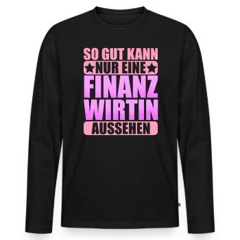 Finanzbeamter Finanzmanager Geld Job Arbeit - Männer Premium Bio Langarmshirt - Schwarz - Vorne - Nico (187cm)