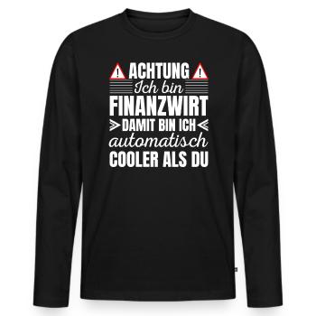 Finanzbeamter Finanzmanager Geld Job Arbeit - Männer Premium Bio Langarmshirt - Schwarz - Vorne - Nico (187cm)