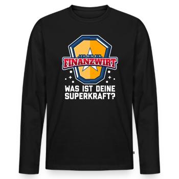 Finanzbeamter Finanzmanager Geld Job Arbeit - Männer Premium Bio Langarmshirt - Schwarz - Vorne - Nico (187cm)