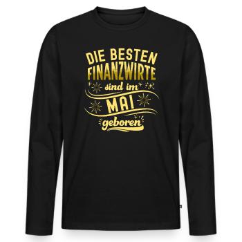 Finanzbeamter Finanzmanager Geld Job Arbeit - Männer Premium Bio Langarmshirt - Schwarz - Vorne - Nico (187cm)