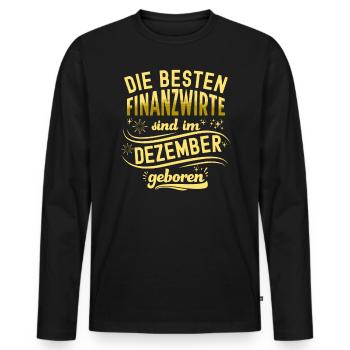 Finanzbeamter Finanzmanager Geld Job Arbeit - Männer Premium Bio Langarmshirt - Schwarz - Vorne - Nico (187cm)