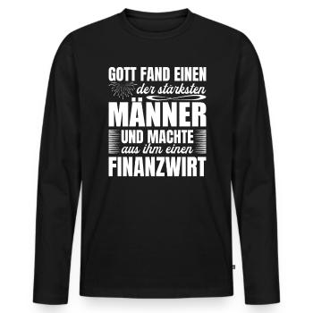 Finanzbeamter Finanzmanager Geld Job Arbeit - Männer Premium Bio Langarmshirt - Schwarz - Vorne - Nico (187cm)