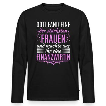 Finanzbeamter Finanzmanager Geld Job Arbeit - Männer Premium Bio Langarmshirt - Schwarz - Vorne - Nico (187cm)