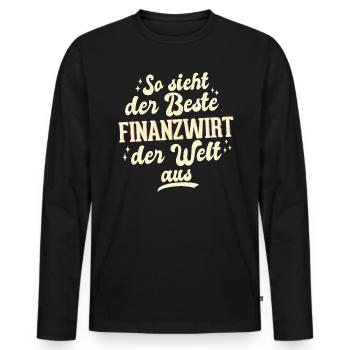 Finanzbeamter Finanzmanager Geld Job Arbeit - Männer Premium Bio Langarmshirt - Schwarz - Vorne - Nico (187cm)