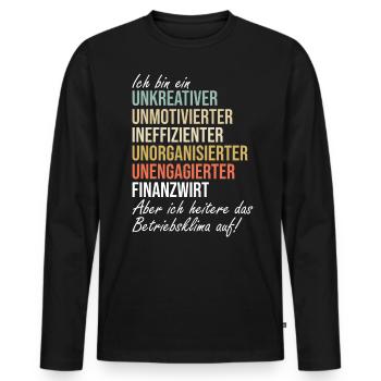 Finanzbeamter Finanzmanager Geld Job Arbeit - Männer Premium Bio Langarmshirt - Schwarz - Vorne - Nico (187cm)