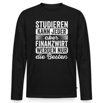 Finanzbeamter Finanzmanager Geld Job Arbeit - Männer Premium Bio Langarmshirt - Schwarz - Vorne - Nico (187cm)