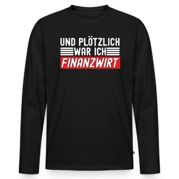 Finanzbeamter Finanzmanager Geld Job Arbeit - Männer Premium Bio Langarmshirt - Schwarz - Vorne - Nico (187cm)