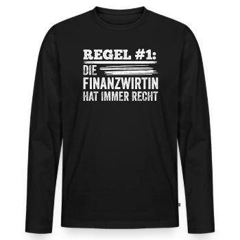 Finanzbeamter Finanzmanager Geld Job Arbeit - Männer Premium Bio Langarmshirt - Schwarz - Vorne - Nico (187cm)