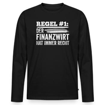 Finanzbeamter Finanzmanager Geld Job Arbeit - Männer Premium Bio Langarmshirt - Schwarz - Vorne - Nico (187cm)