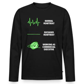 Cadre commercial Drôle de cadre commercial - T-shirt manches longues Premium bio Homme - noir - Devant - Nico (187cm)