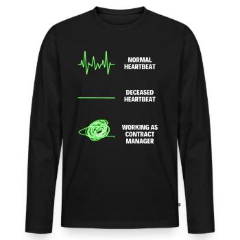Gestionnaire de contrat Travailleur Employé Directeur exécutif - T-shirt manches longues Premium bio Homme - noir - Devant - Nico (187cm)