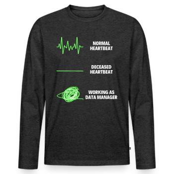 Data Manager Worker Coding Specialist Database - Men's Premium Organic Long Sleeve Shirt - heather anthracite - Front - Nico (187cm)