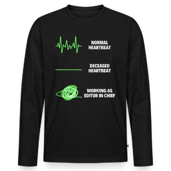 Editor In Chief Skilled Worker Editor Program - Men's Premium Organic Long Sleeve Shirt - black - Front - Nico (187cm)