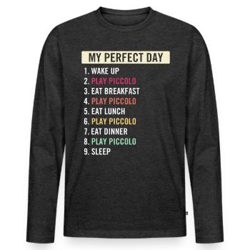 Funny Piccolo Players Piccolo Musicians & Lovers - Männer Premium Bio Langarmshirt - Anthrazit meliert - Vorne - Nico (187cm)