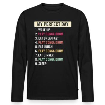 Funny Conga Drum Players Conga Drum Lovers - Men's Premium Organic Long Sleeve Shirt - black - Front - Nico (187cm)