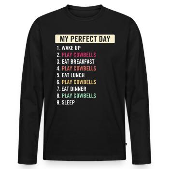 Funny Cowbells Players Cowbells Lovers Quotes - Men's Premium Organic Long Sleeve Shirt - black - Front - Nico (187cm)