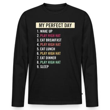 Funny High Hat Players High Hat Music Lovers - Männer Premium Bio Langarmshirt - Schwarz - Vorne - Nico (187cm)