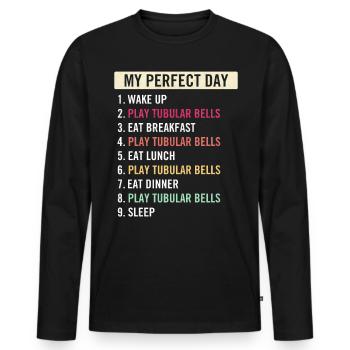 Funny Tubular Bells Quotes Tubular Bell Players - Männer Premium Bio Langarmshirt - Schwarz - Vorne - Nico (187cm)