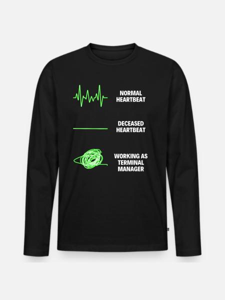 Terminal Manager Worker Funny Terminal Manager Baan - Mannen Premium Bio shirt met lange mouwen - zwart