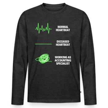 Spécialiste de la comptabilité Travailleur Comptable financier - T-shirt manches longues Premium bio Homme - anthracite chiné - Devant - Nico (187cm)