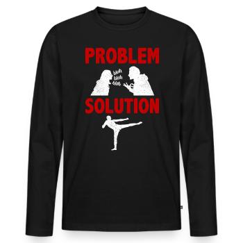 Kickboxing Kickboxer Problem Solution Hobby - Men's Premium Organic Long Sleeve Shirt - black - Front - Nico (187cm)