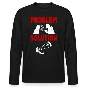 Kiteboarding Kitesurfing Extreme Problem Solution - Männer Premium Bio Langarmshirt - Schwarz - Vorne - Nico (187cm)
