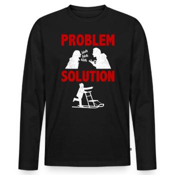 Kicksled Snow Sled Problem Solution Hobby - Männer Premium Bio Langarmshirt - Schwarz - Vorne - Nico (187cm)