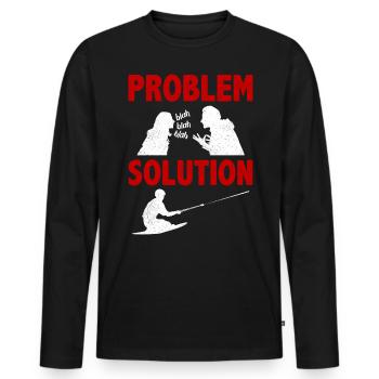 Knee Boarding Aquatic Sport Problem Solution Hobby - T-shirt manches longues Premium bio Homme - noir - Devant - Nico (187cm)