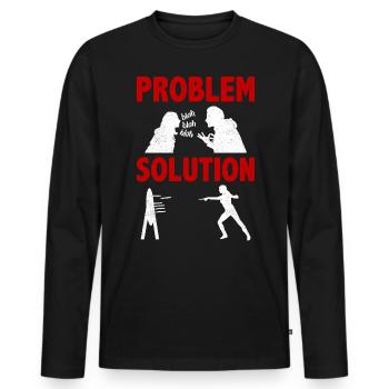 Knife Making Knife Maker Problem Solution Hobby - Men's Premium Organic Long Sleeve Shirt - black - Front - Nico (187cm)
